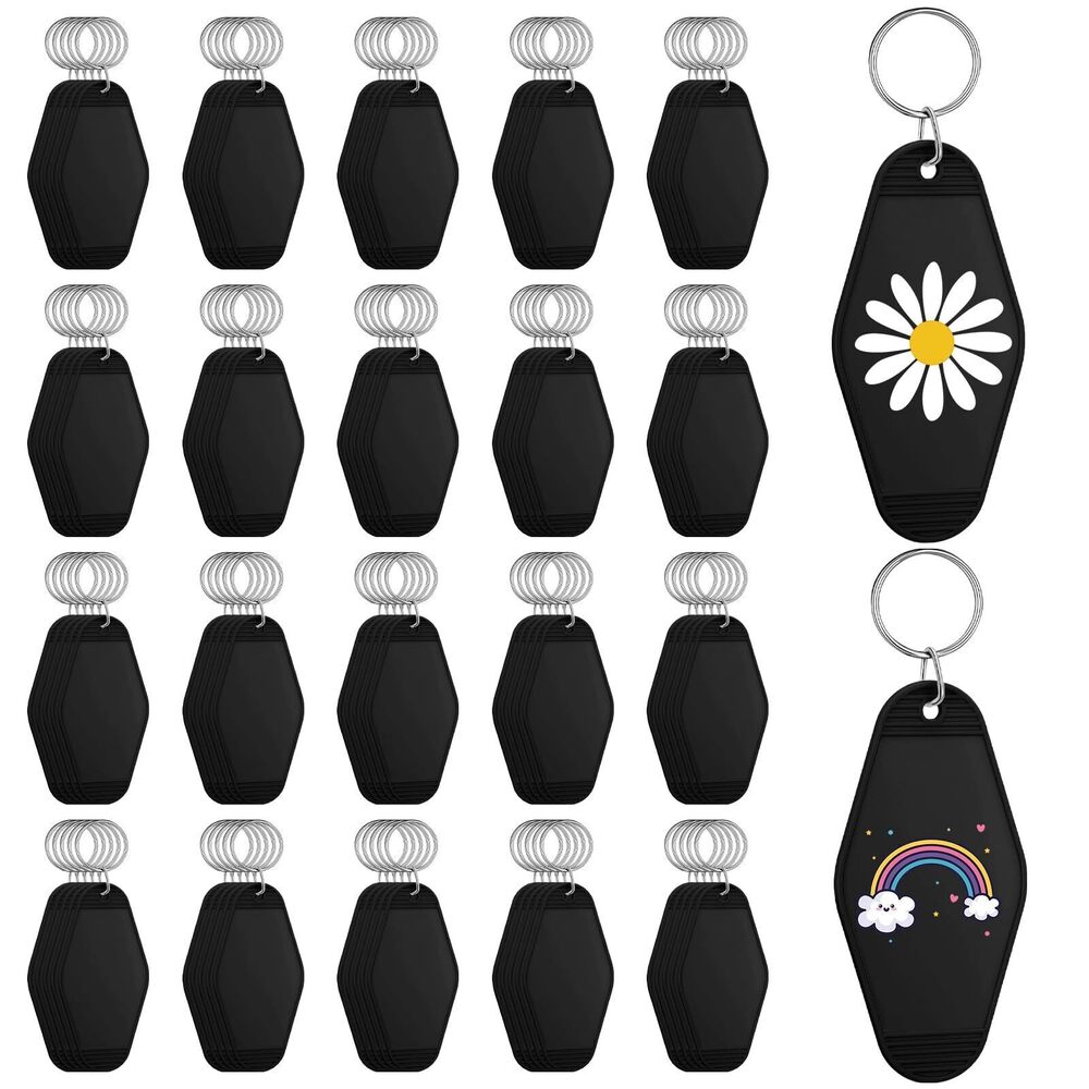 5890 100 Pcs Blank Motel Keychain Bulk Hotel Key Tag Vintage Sublimation